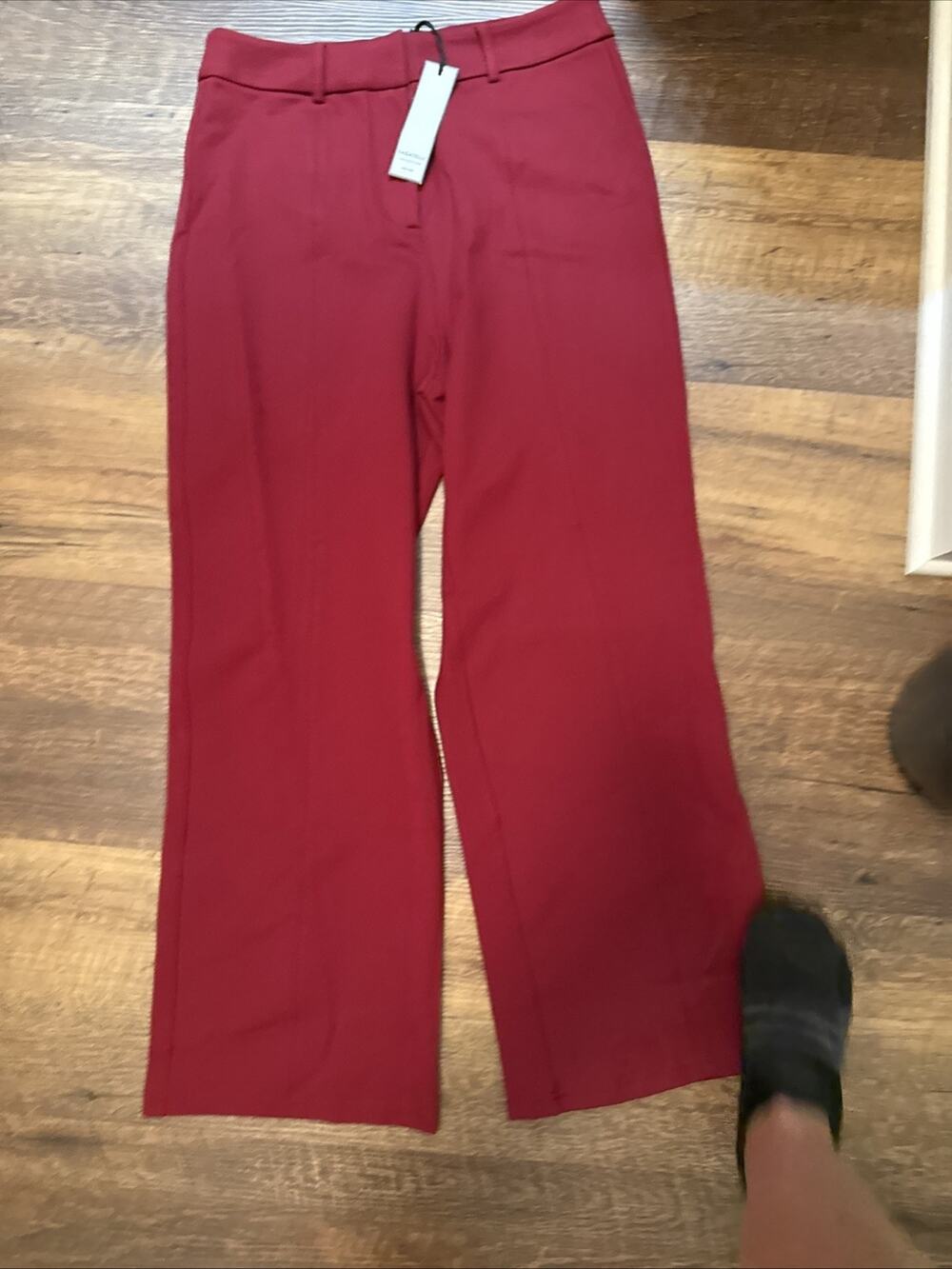 Bagatelle Pants Womens Large Burgundy Wide Leg High Rise Seam Detail NWT